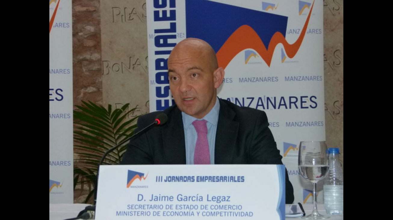 García-Legaz durante la inauguración de las III Jornadas Empresariales de Manzanares