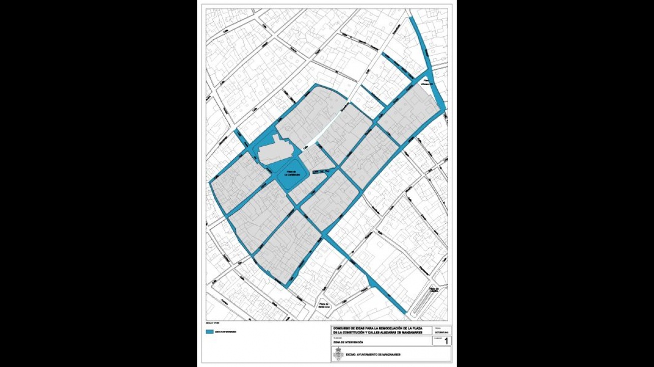 Plano de la zona de actuación para la remodelación