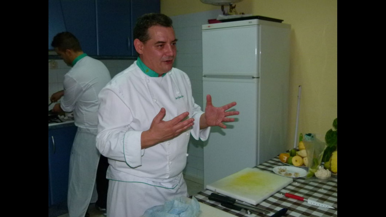 José Merlo, jefe de cocina del Parador de Almagro, durante la sesión