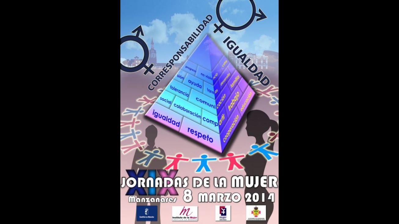 Cartel anunciador de las Jornadas de la Mujer 2014, obra de Eduardo Fdez.Medina León