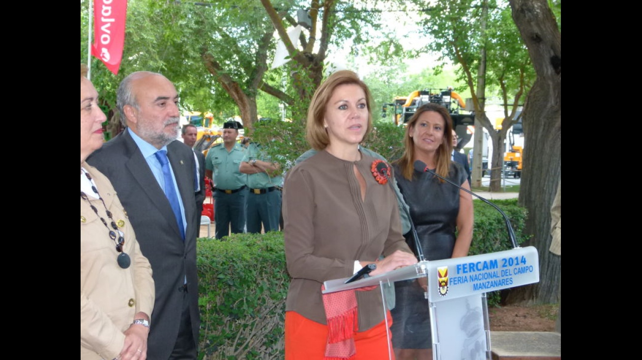 Cospedal durante su intervención en la jornada inaugural de FERCAM 2014