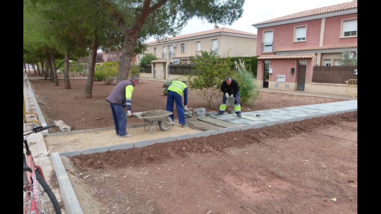 Trabajo de construcción de los accesos