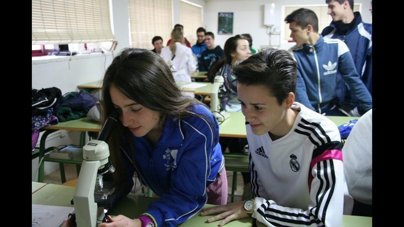 Alumnado del bachillerato de excelencia en una de sus prácticas