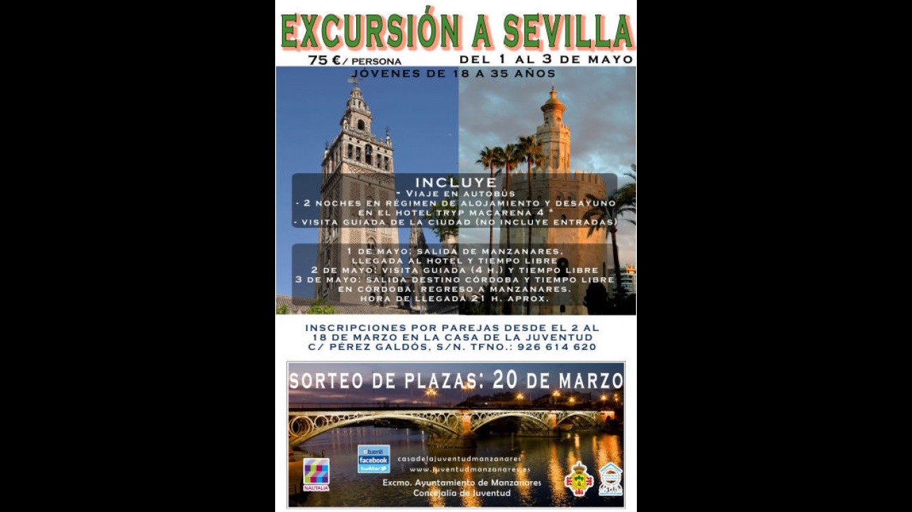 Cartel del viaje a Sevilla y Córdoba