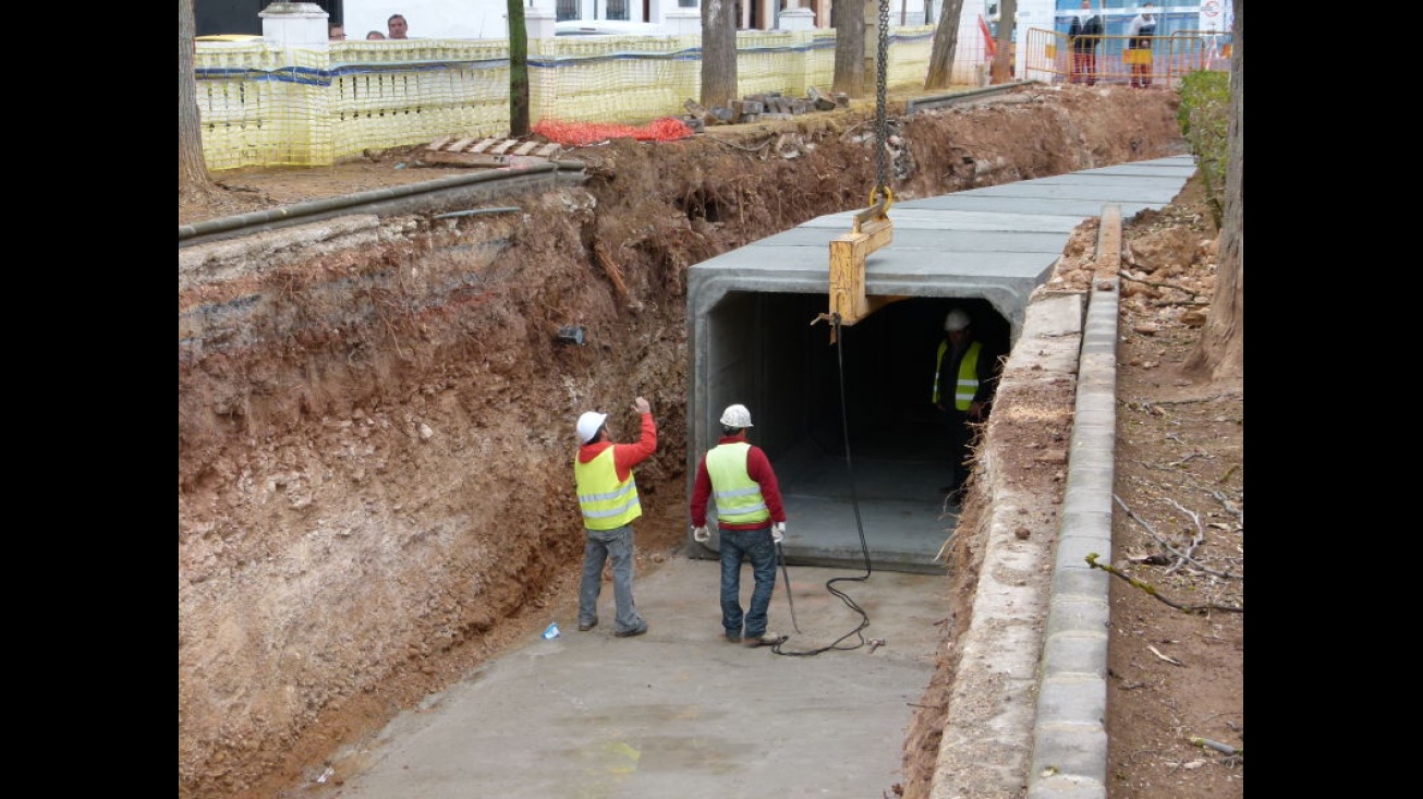 Instalación de los marcos de la nueva canalización