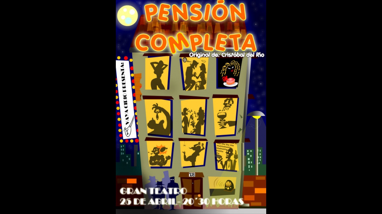 Cartel anunciador de "Pensión completa"