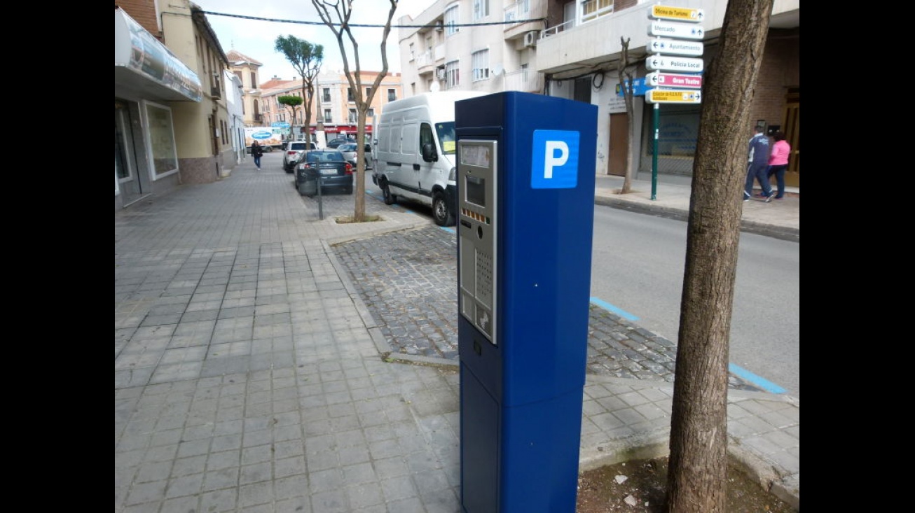 Parkímetro de la zona azul de Manzanares