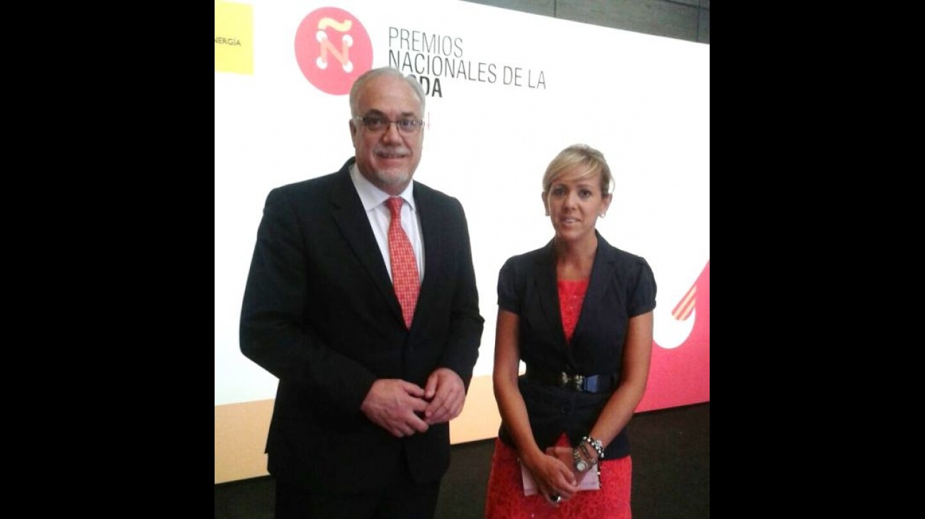 Julián Nieva y Silvia Cebrián en la entrega de premios en Madrid