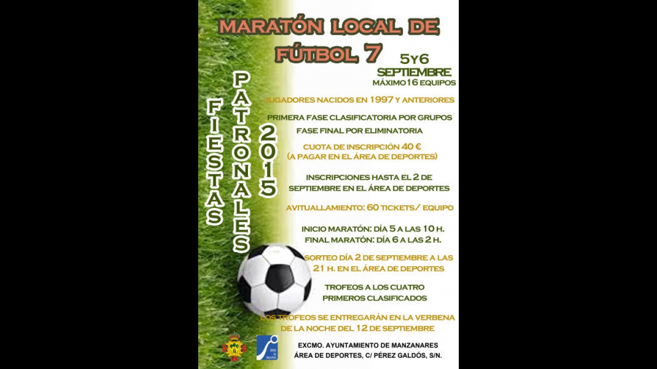 Cartel del maratón local de fútbol 7