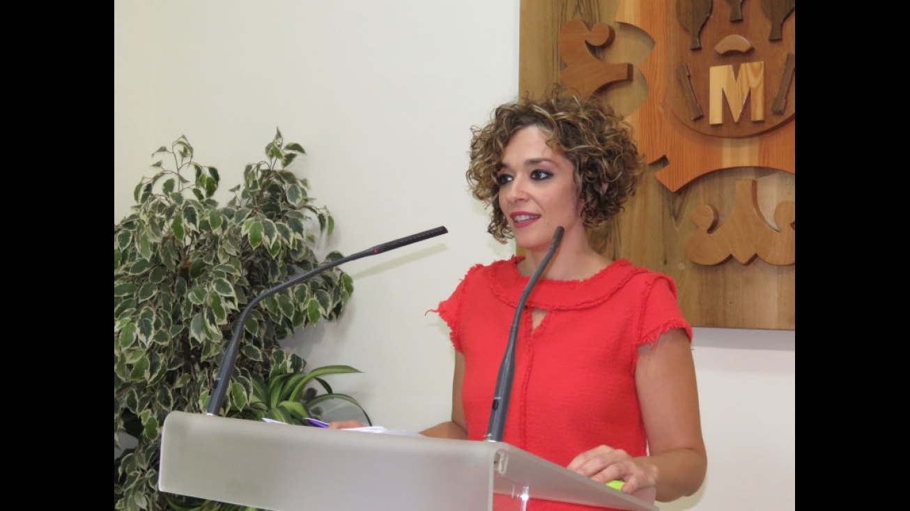 Beatriz Labián, durante la comparecencia de prensa del jueves 3 de septiembre de 2015