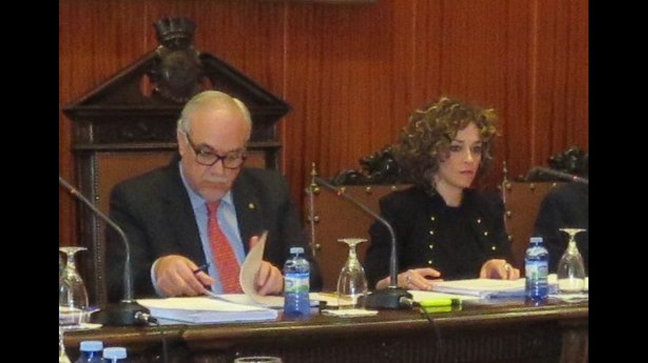 Julián Nieva y Beatriz Labián durante su intervención en el pleno