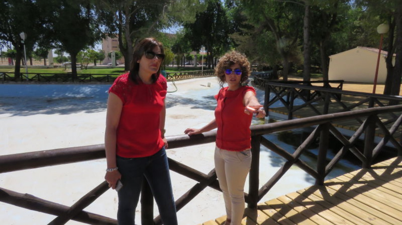 Labián y Diaz-Benito en la visita al Parque del Polígono