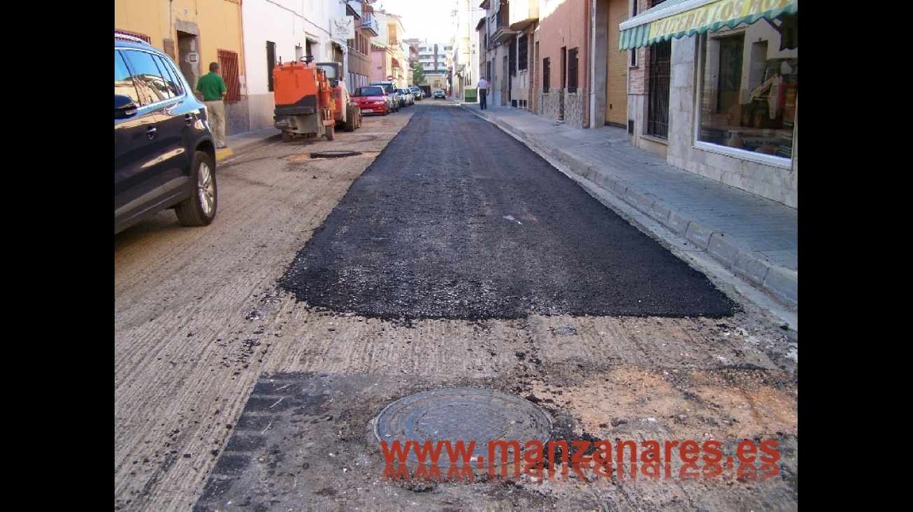 Calle en proceso de asfaltado